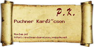 Puchner Karácson névjegykártya